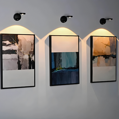 Wireless motion sensor LED wall light set with warm glow, black fixtures