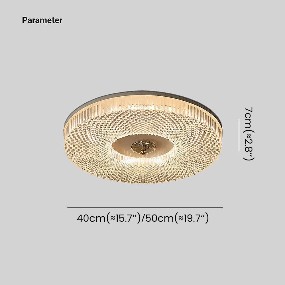 LED ceiling light, round acrylic mesh design, 40cm or 50cm diameter