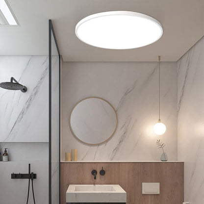 White round flat LED ceiling light with circular acrylic diffuser
