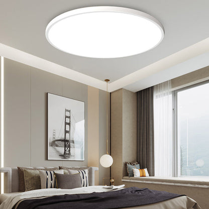 White round flat LED flush-mount ceiling light with acrylic diffuser