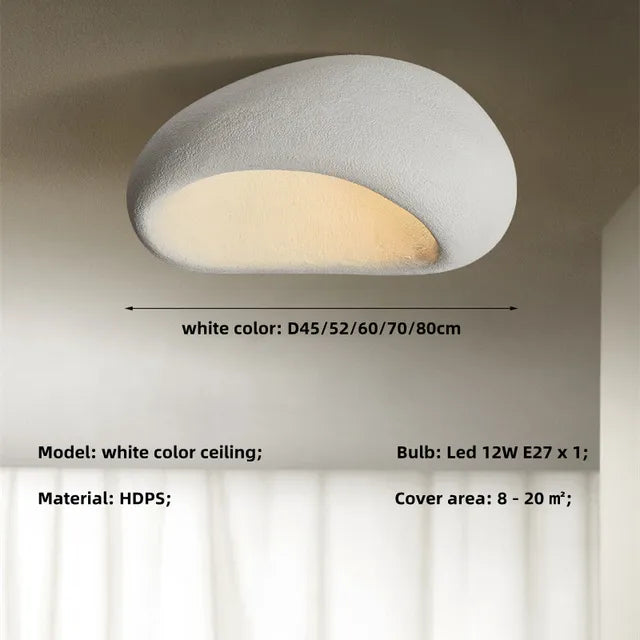Textured white dome ceiling light with soft LED glow