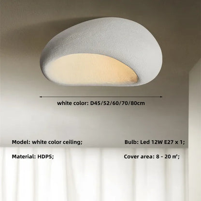 Textured white dome ceiling light with soft LED glow